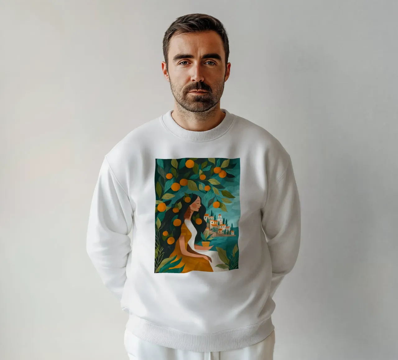 Beneath the Orange Tree II sweatshirt by Clara August