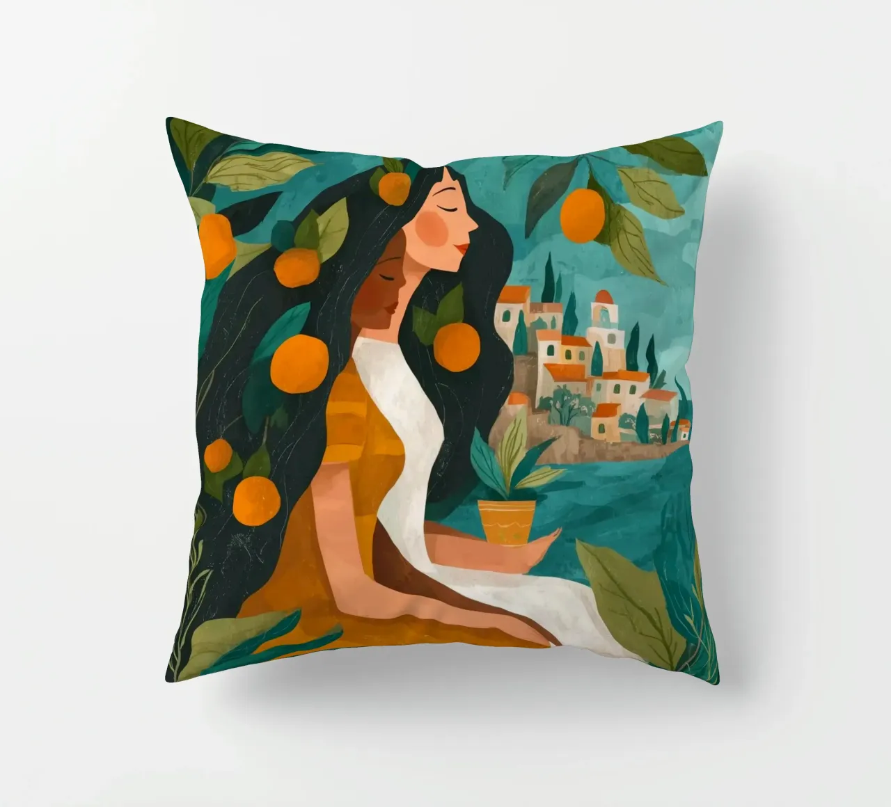 Beneath the Orange Tree II cuscino da Clara August