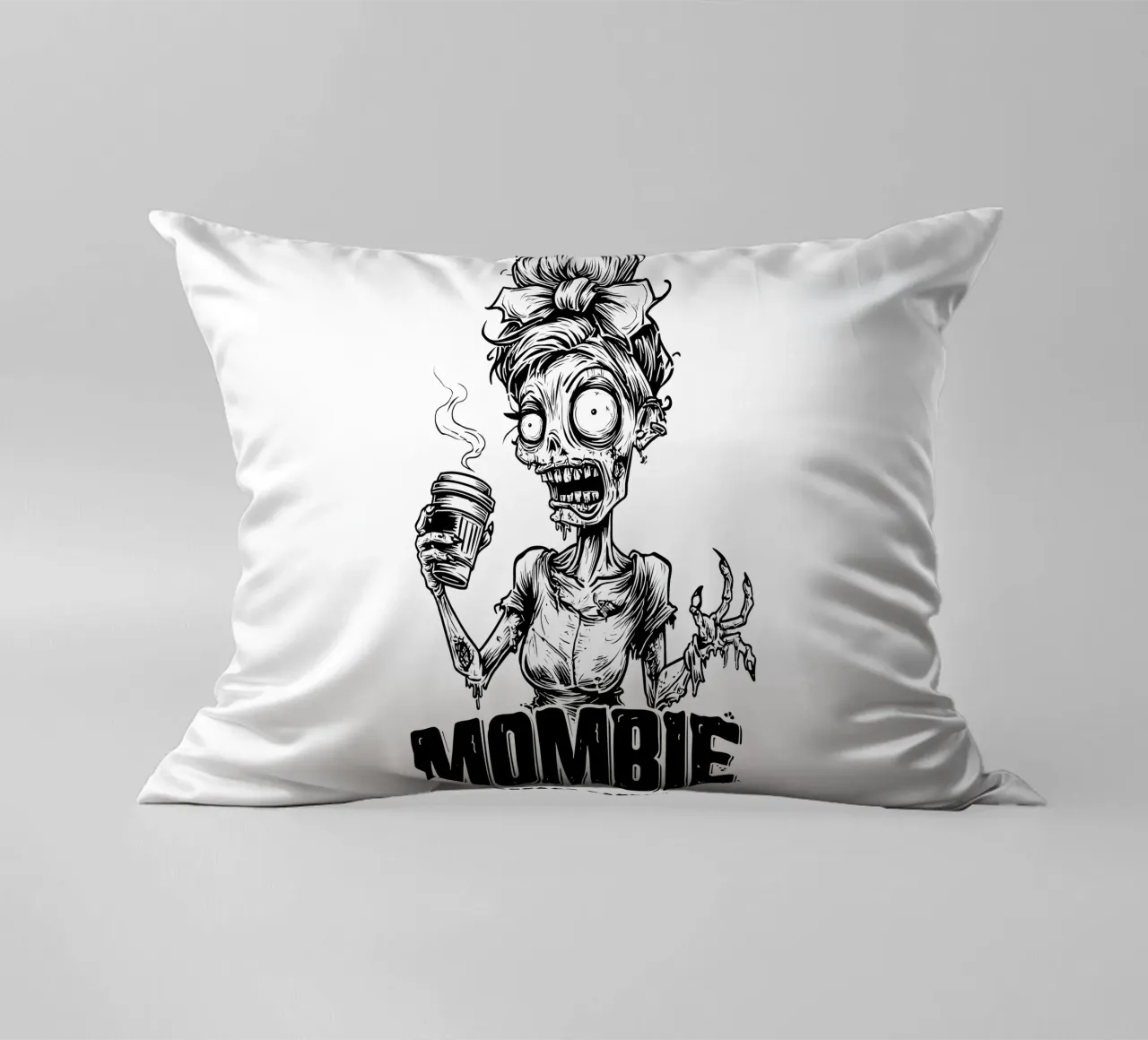 MOMBIE before coffee cuscino da erdengut