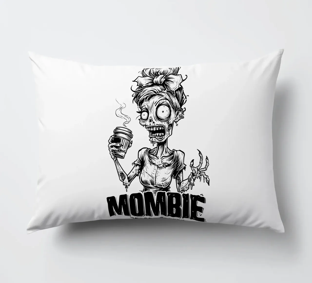 MOMBIE before coffee cuscino da erdengut