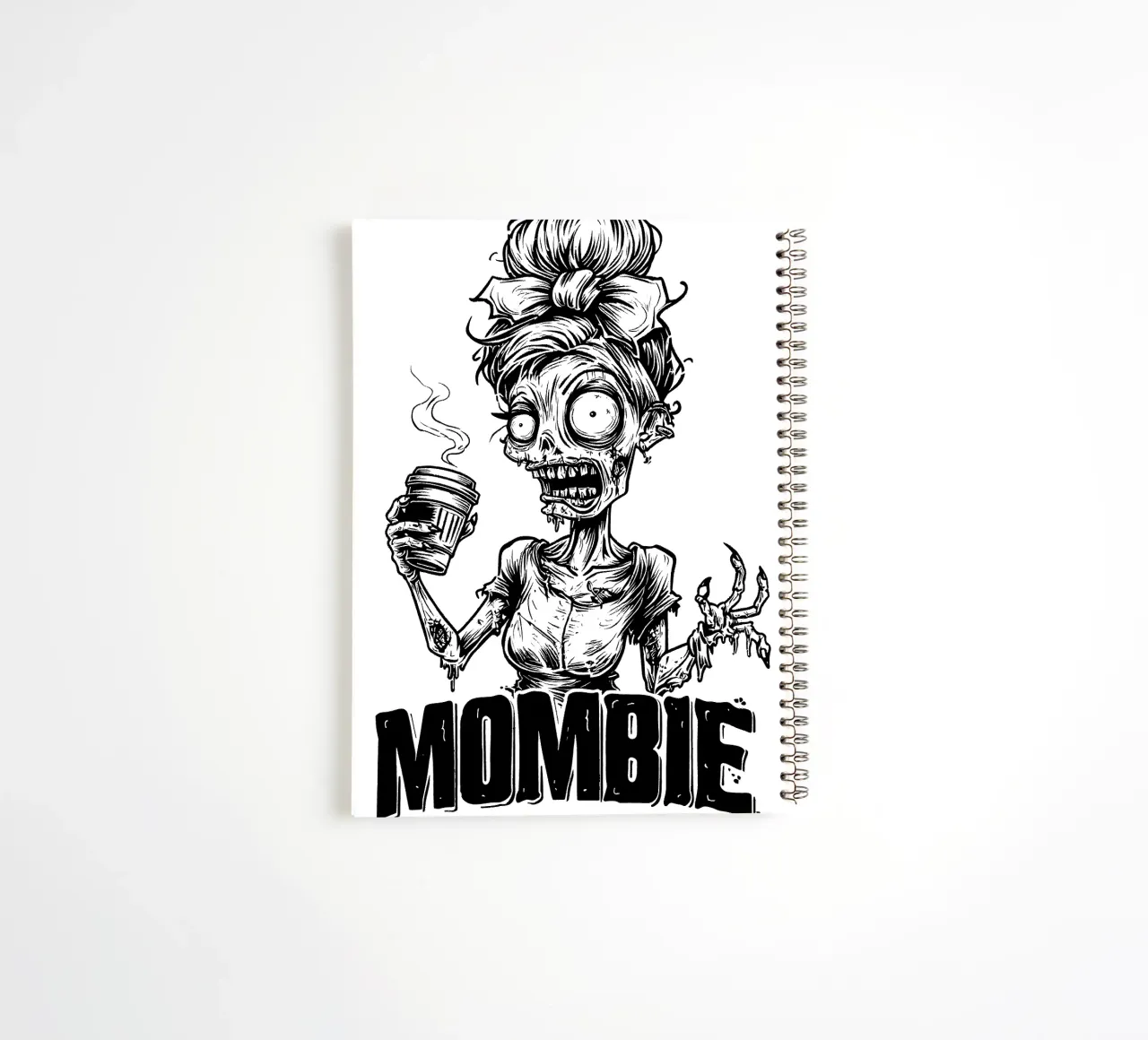 MOMBIE before coffee spiral notebook by erdengut