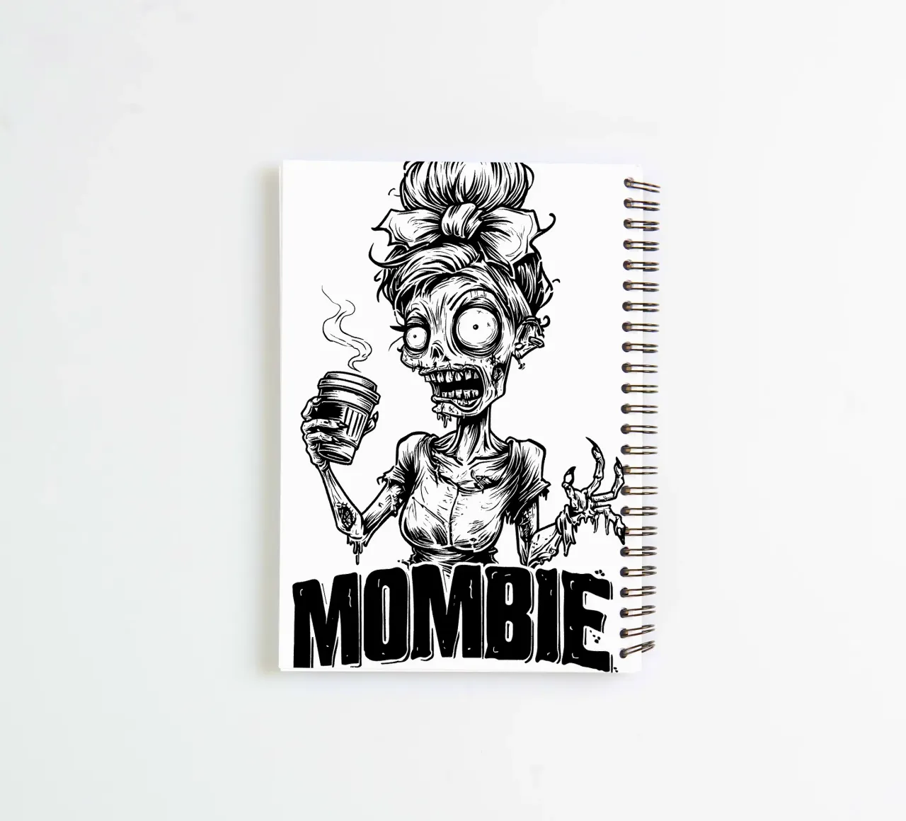 MOMBIE before coffee spiral notebook by erdengut