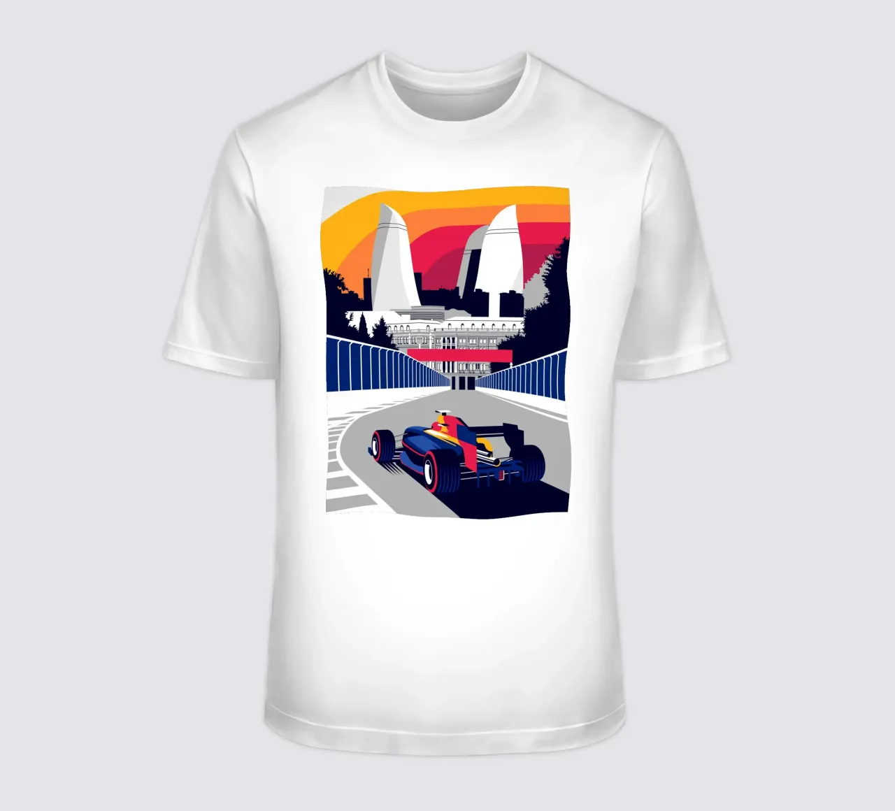 Auto da corsa Baku t-shirt da Mariel Toigo