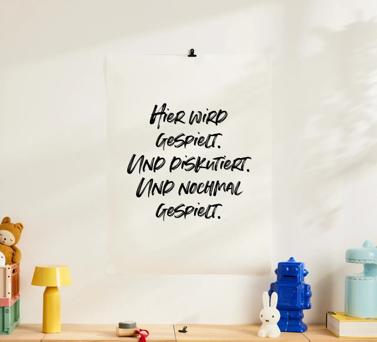 Hier wird gespielt. Und diskutiert. Und nochmal gespielt. carta hahnemühle da just typo