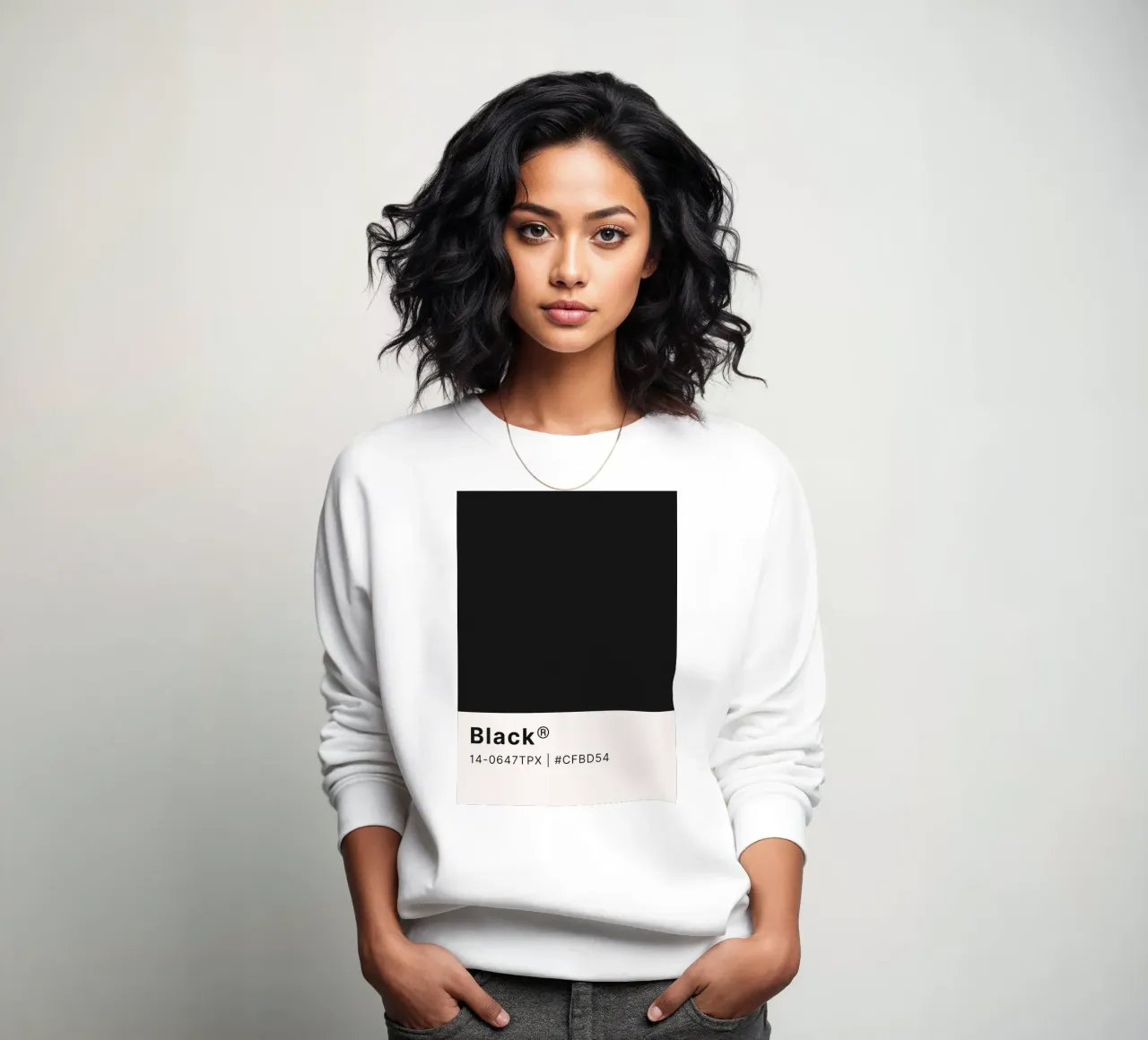 "Black" Color Swatch - Modern Minimalist Design Print sweatshirt by NorwesClub