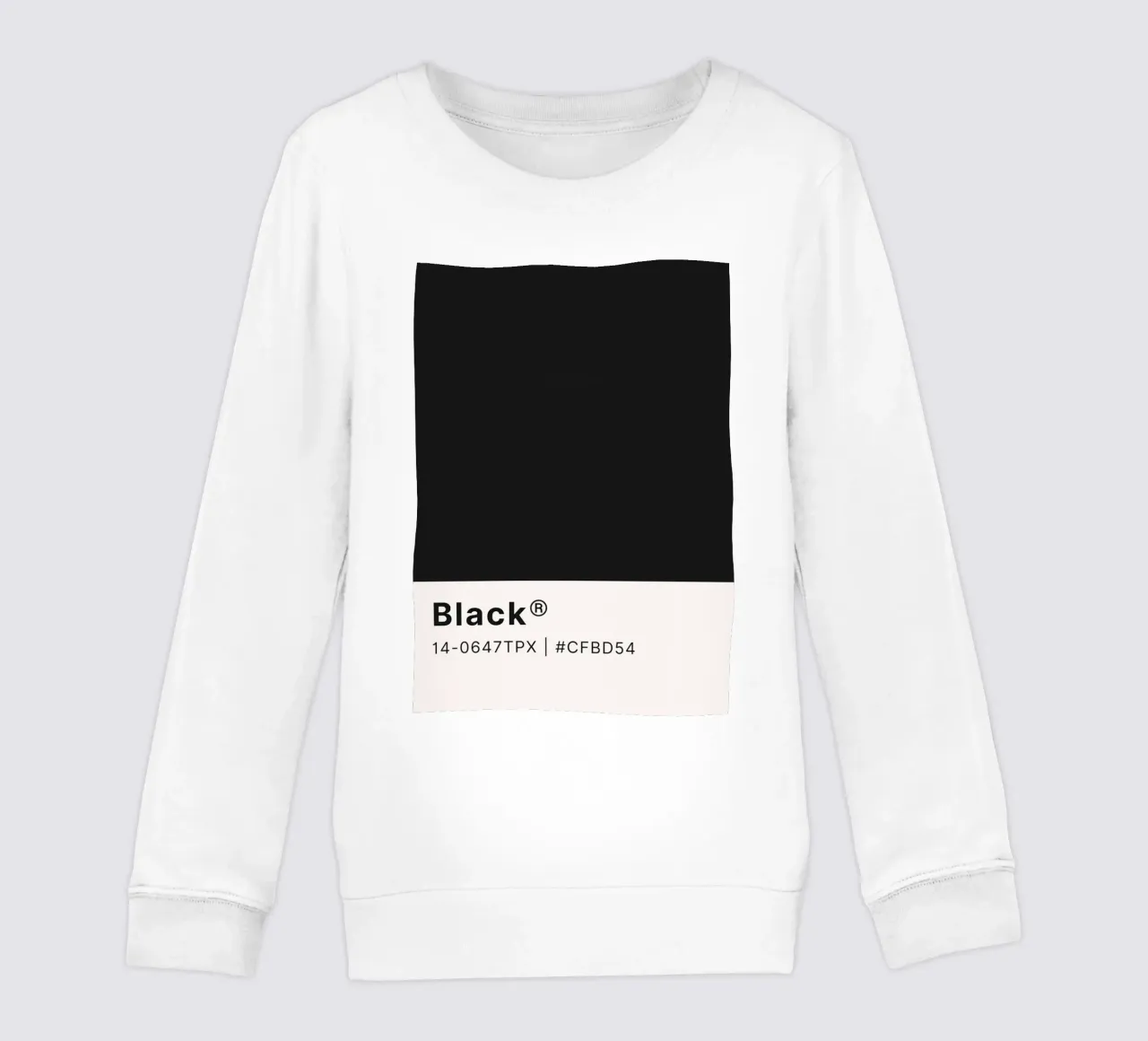 "Black" Color Swatch - Modern Minimalist Design Print kids sweatshirt by NorwesClub