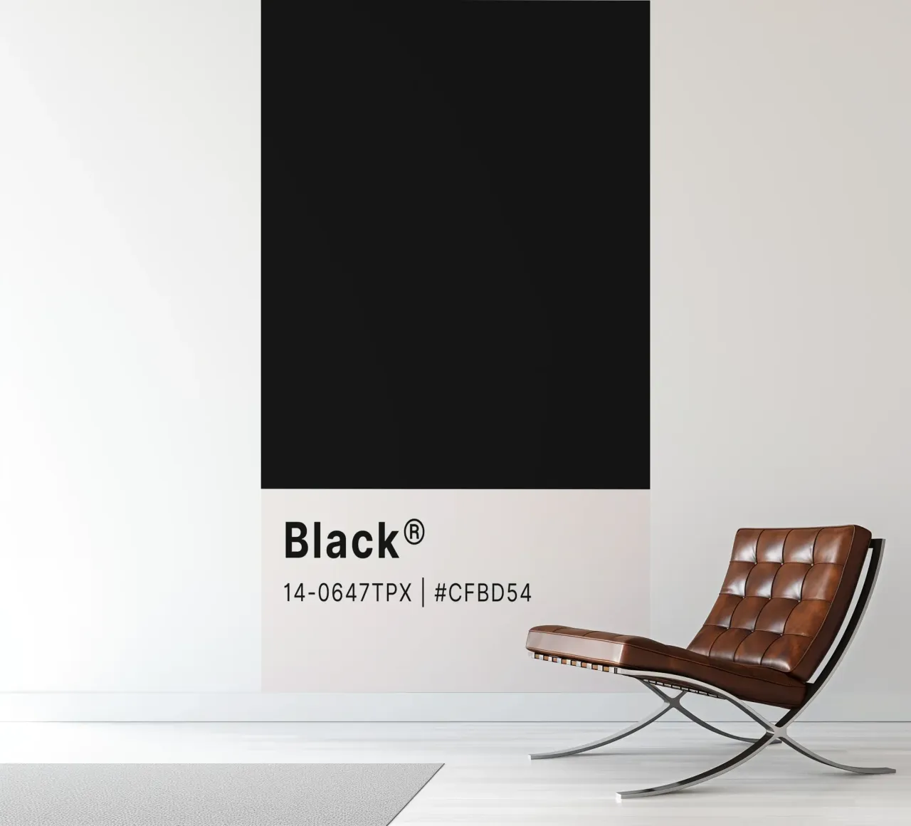 "Black" Color Swatch - Modern Minimalist Design Print photo wallpaper by NorwesClub