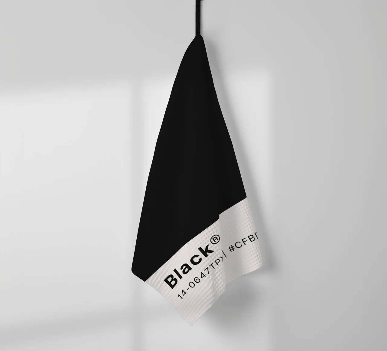 "Black" Color Swatch - Modern Minimalist Design Print tea towel by NorwesClub