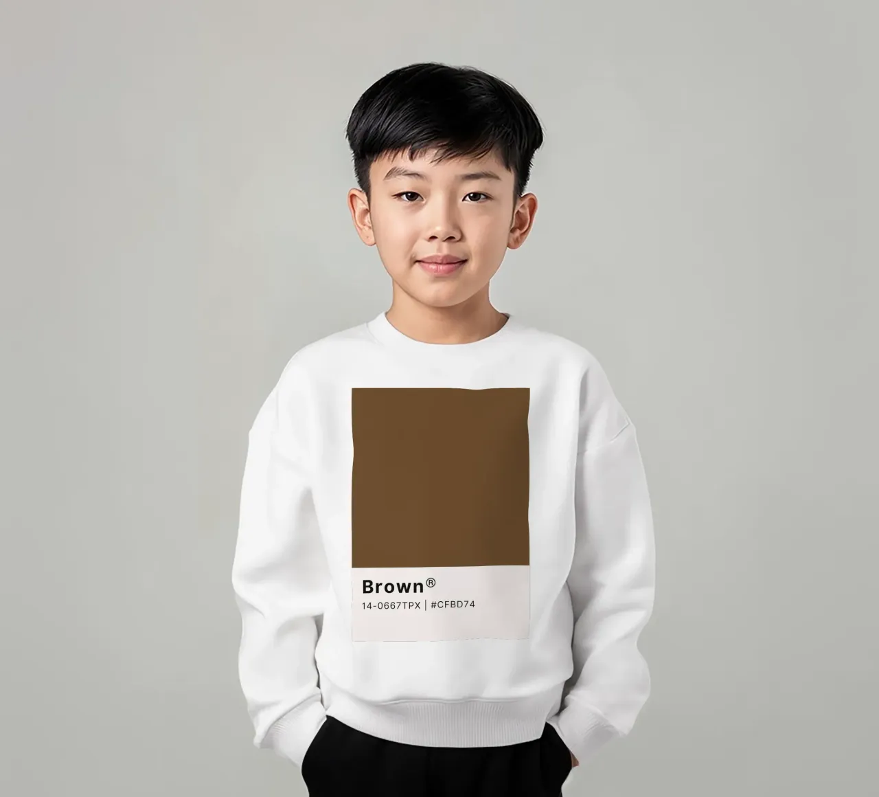 Farbmuster "Braun" - erdiges minimalistisches Design Druck Kinder Sweatshirt von NorwesClub