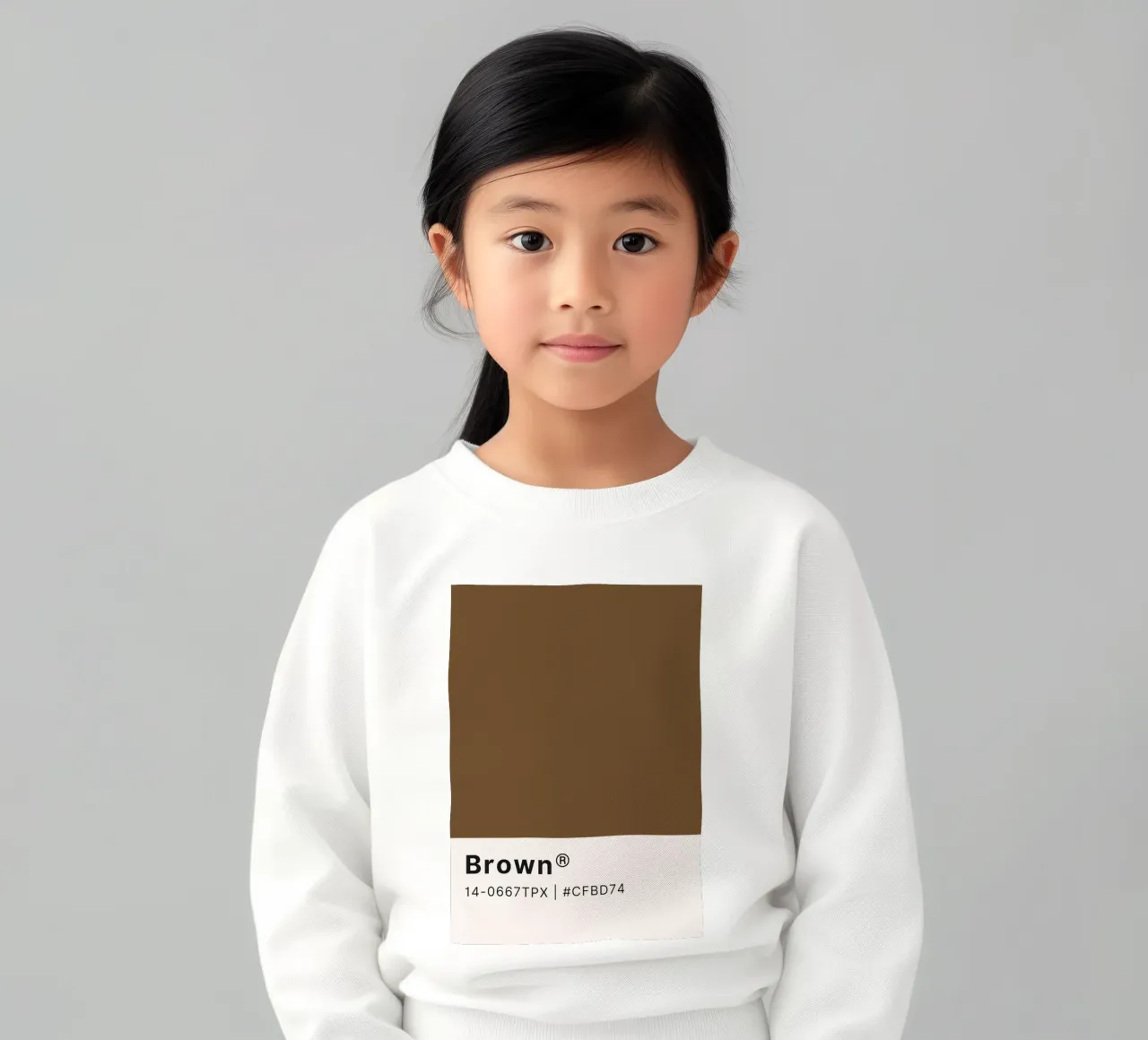 Farbmuster "Braun" - erdiges minimalistisches Design Druck Kinder Sweatshirt von NorwesClub