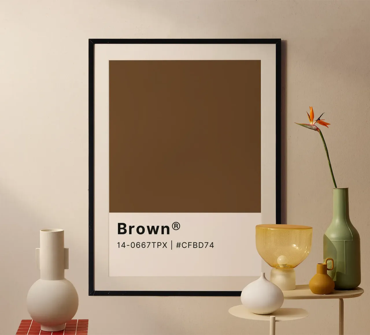 "Brown" Color Swatch - Earthy Minimalist Design Print hahnemühle by NorwesClub