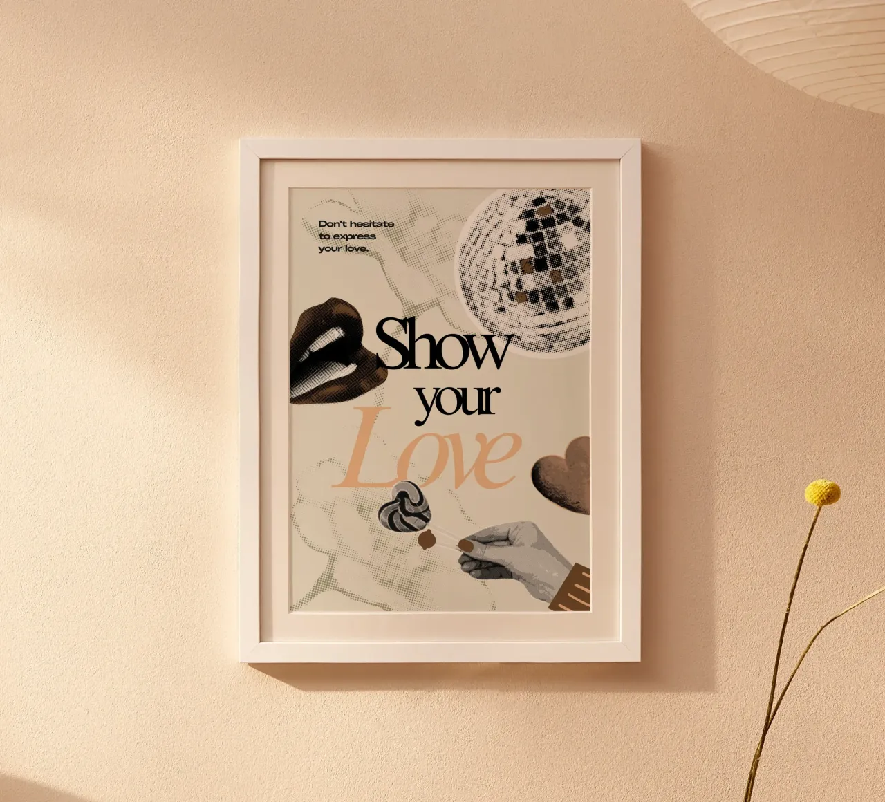 "Zeige deine Liebe" - Retro Pop Art & Romantik Druck Poster von NorwesClub