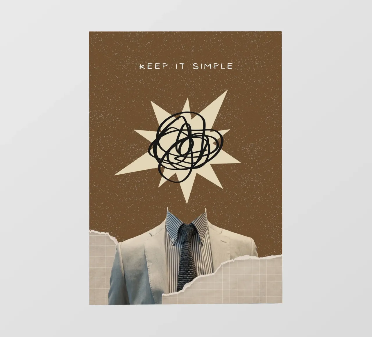 Keep It Simple - Abstrakter Geist Dapper Suit Print Backlit Folie von NorwesClub