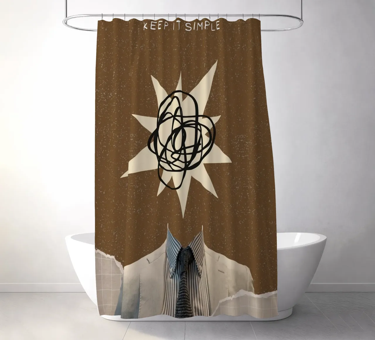 Keep It Simple - Abstrakter Geist Dapper Suit Print Duschvorhang von NorwesClub