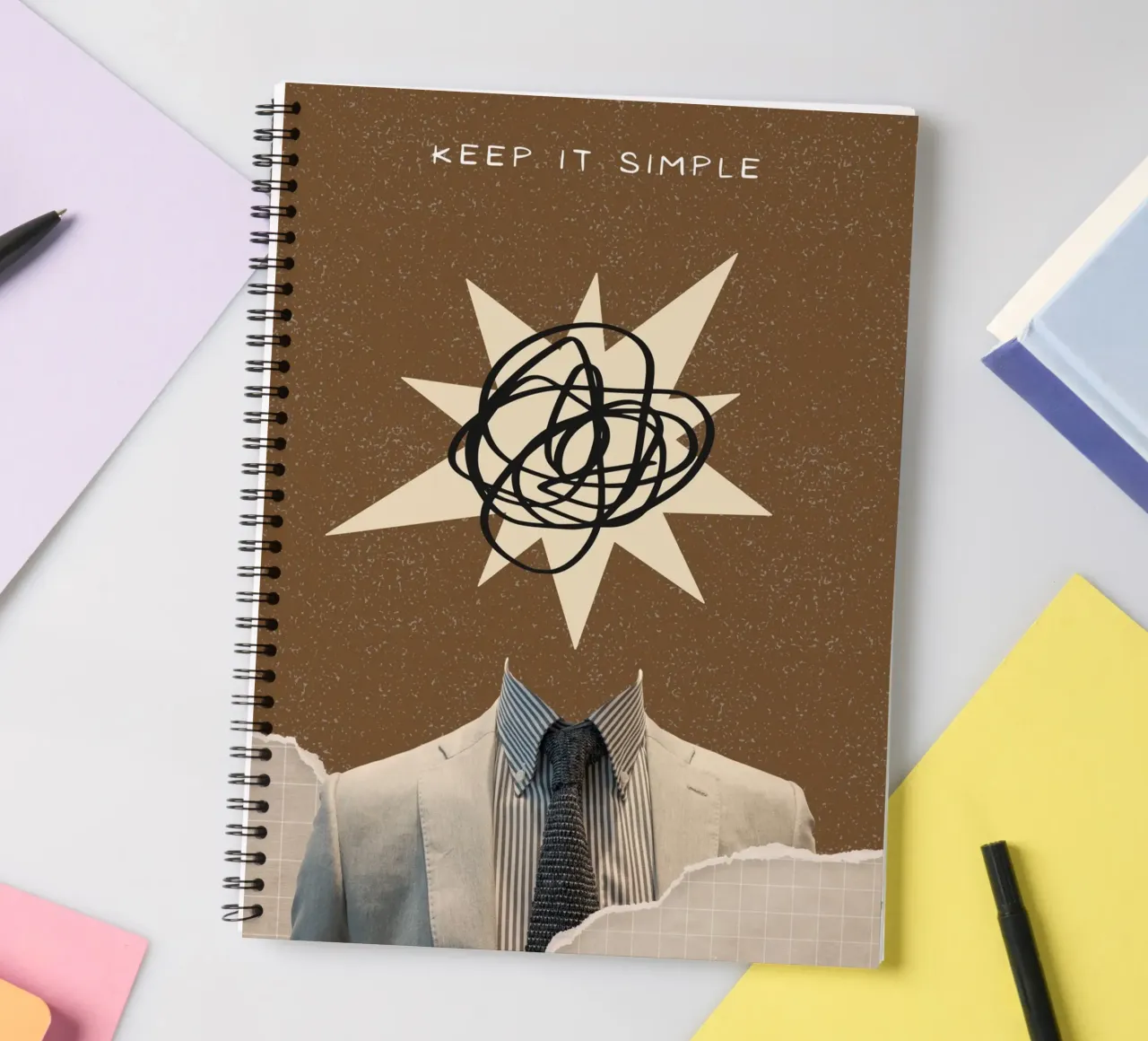 Keep It Simple - Abstrakter Geist Dapper Suit Print Ringbuch von NorwesClub