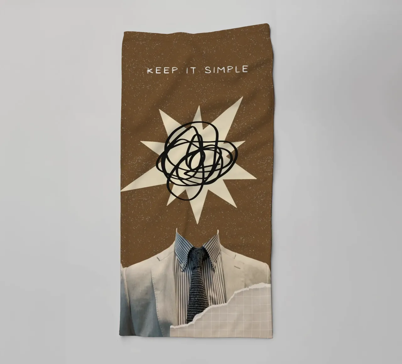 Keep It Simple - Abstract Mind Dapper Suit Print (en anglais) serviette de bain de NorwesClub