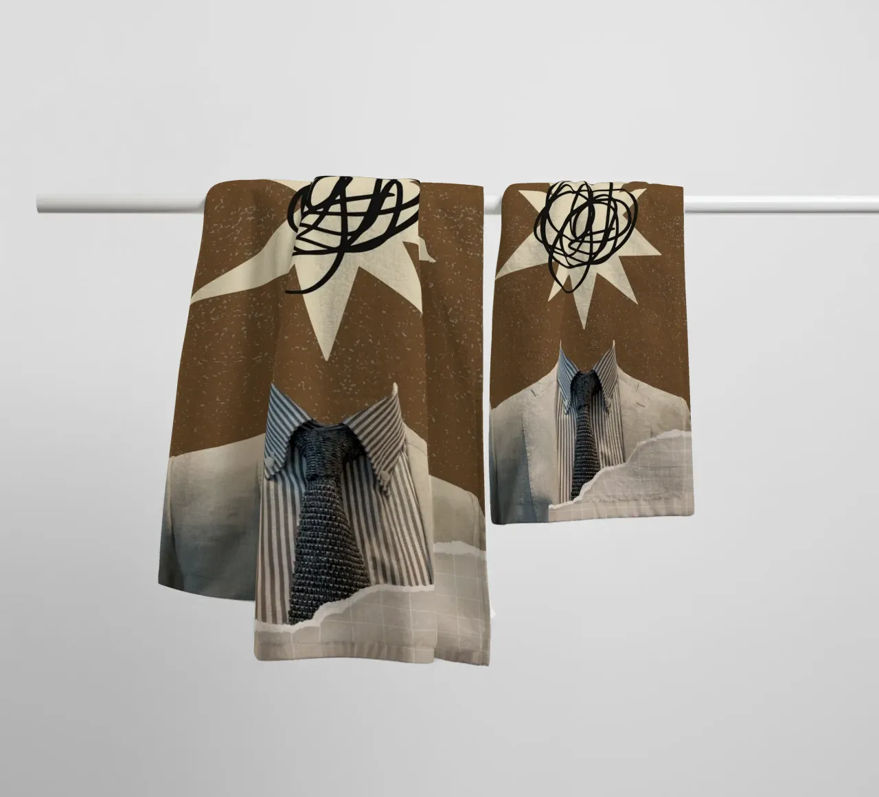 Keep It Simple - Abstrakter Geist Dapper Suit Print Handtuch von NorwesClub