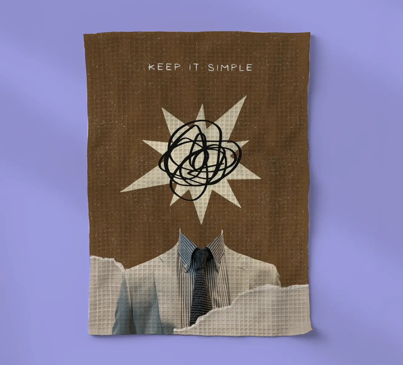 Keep It Simple - Abstract Mind Dapper Suit Print (en anglais) torchon de NorwesClub