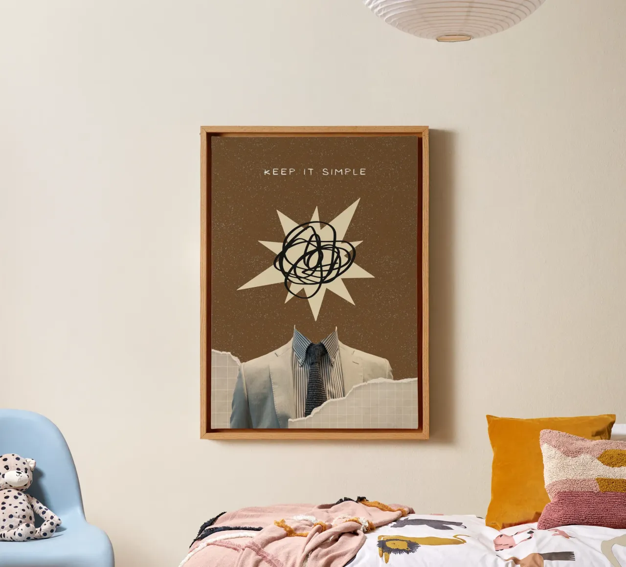 Keep It Simple - Abstract Mind Dapper Suit Print canvas van NorwesClub