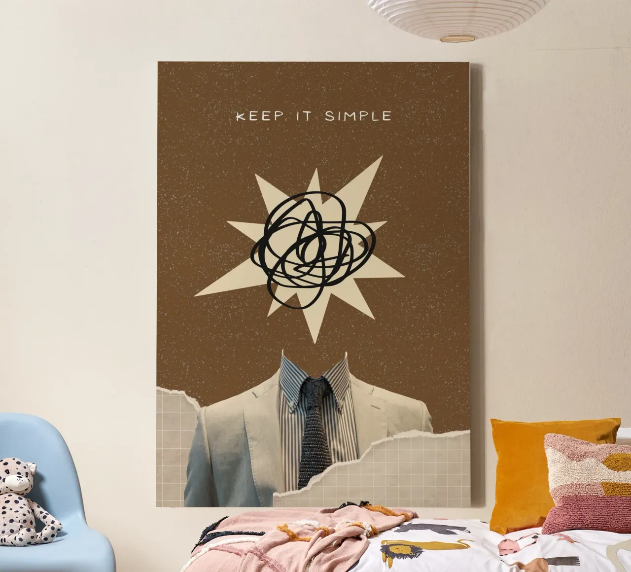 Keep It Simple - Abstract Mind Dapper Suit Print canvas van NorwesClub