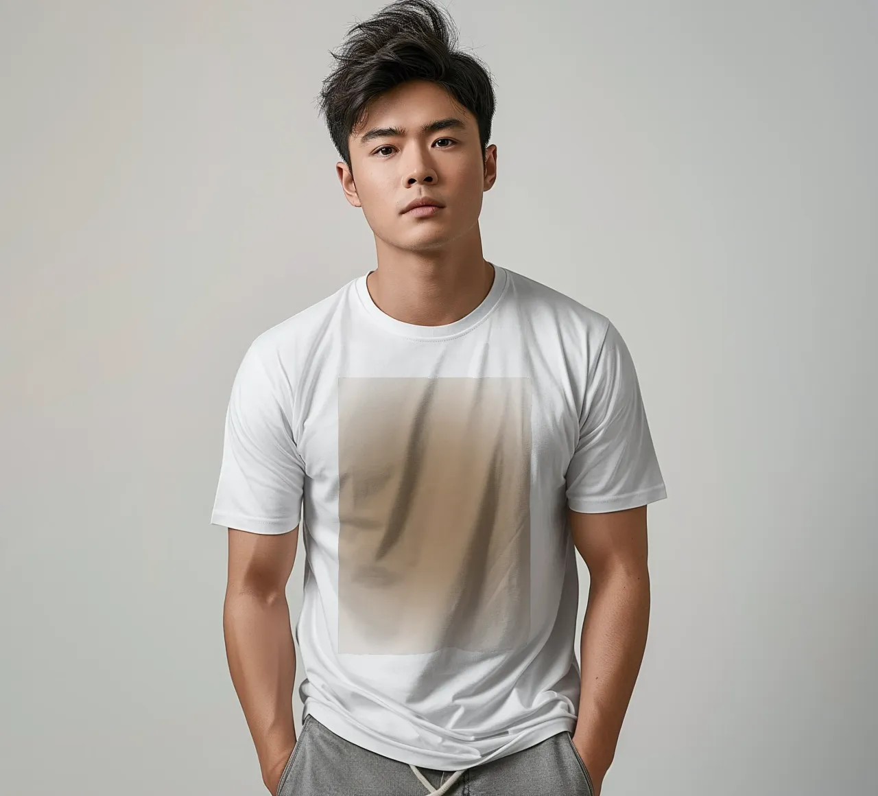 Aardetinten met kleurverloop - Serene minimalistische abstracte print t-shirt van NorwesClub