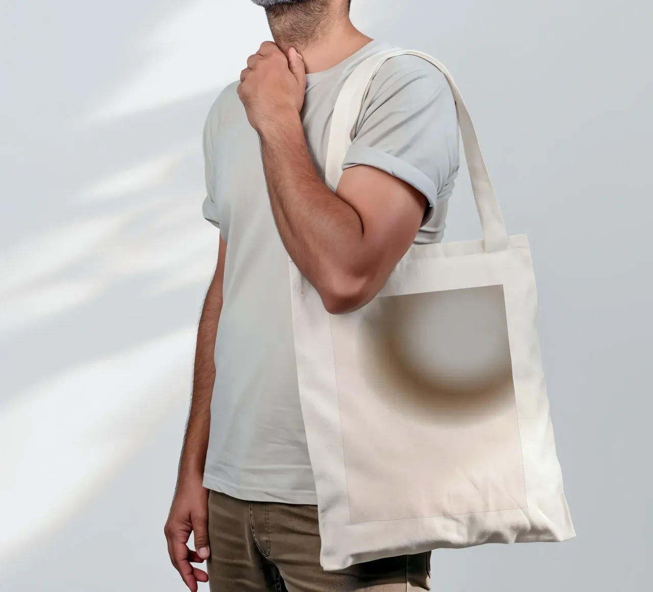 Muted Grey Orb - Abstract Minimalist Gradient Print tote bag by NorwesClub