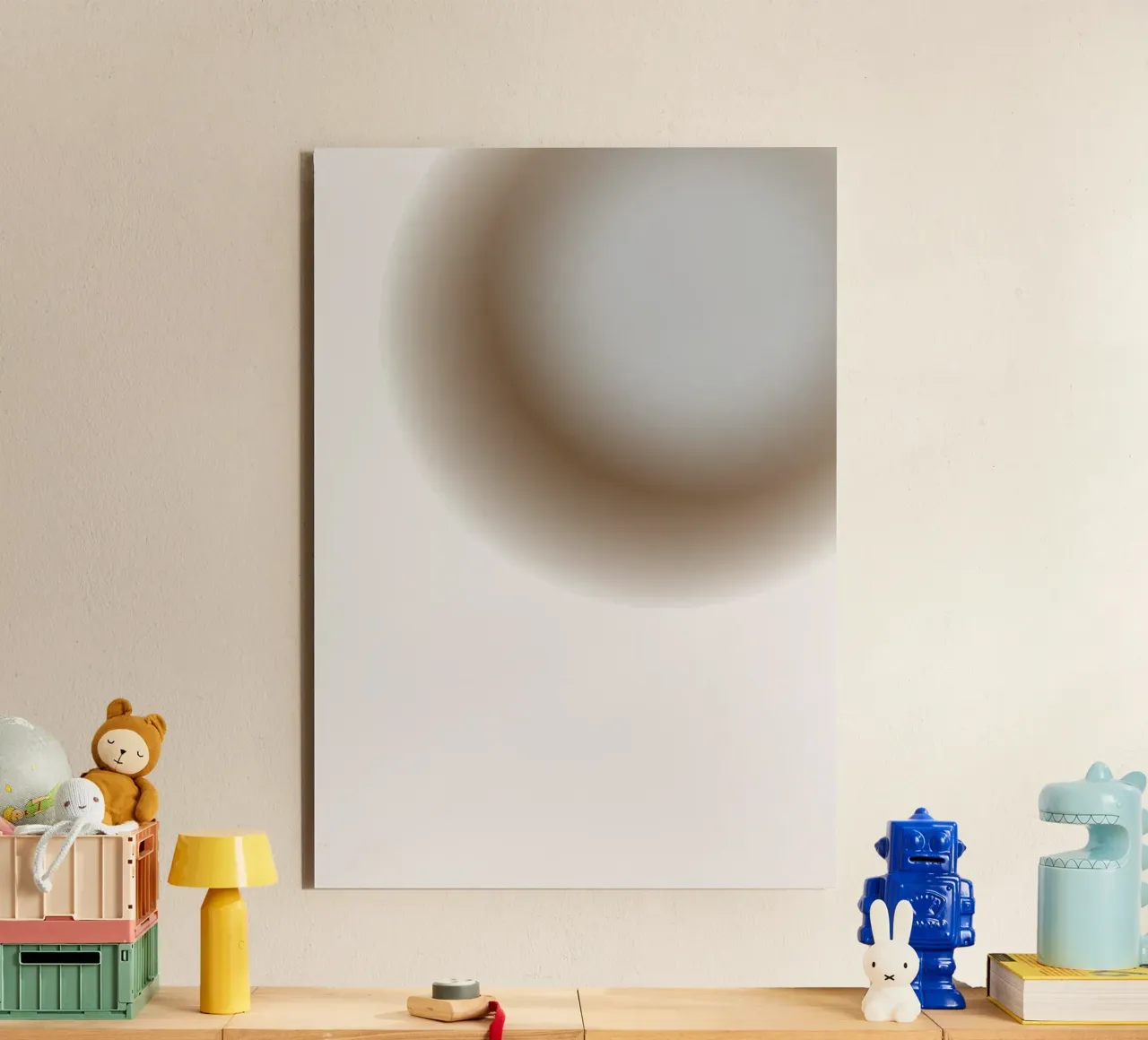 Gedempte grijze orb - abstracte minimalistische gradiëntprint forex-plaat van NorwesClub