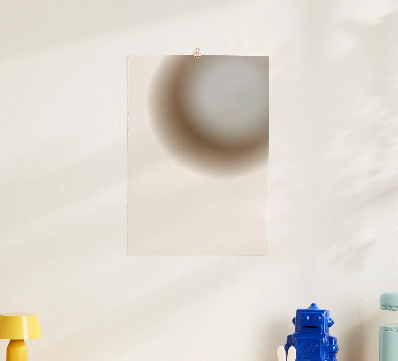 Muted Grey Orb - Abstract Minimalist Gradient Print hahnemühle by NorwesClub