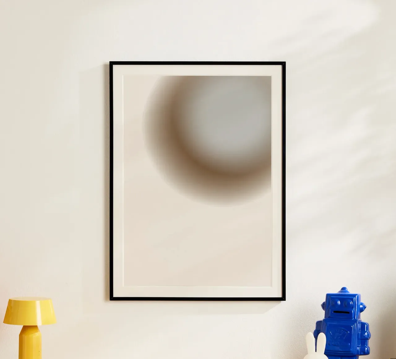 Muted Grey Orb - Abstract Minimalist Gradient Print hahnemühle by NorwesClub