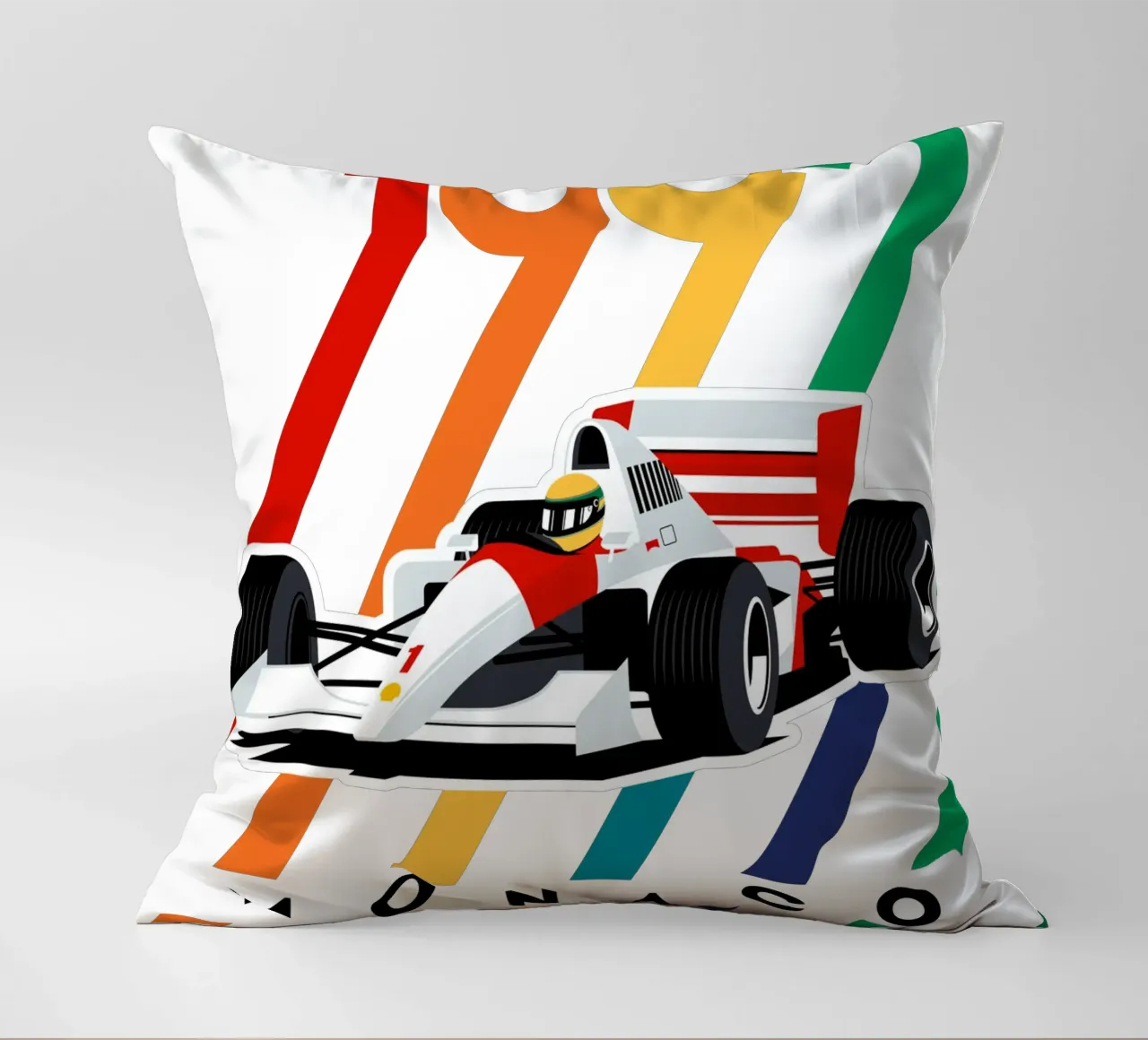 Auto da corsa Monaco 1992 cuscino da Mariel Toigo