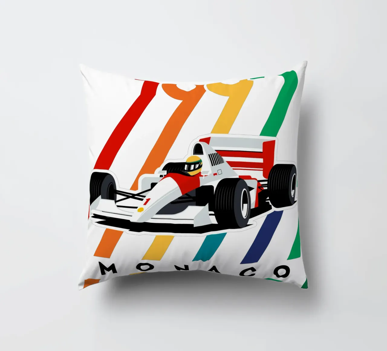Auto da corsa Monaco 1992 cuscino da Mariel Toigo