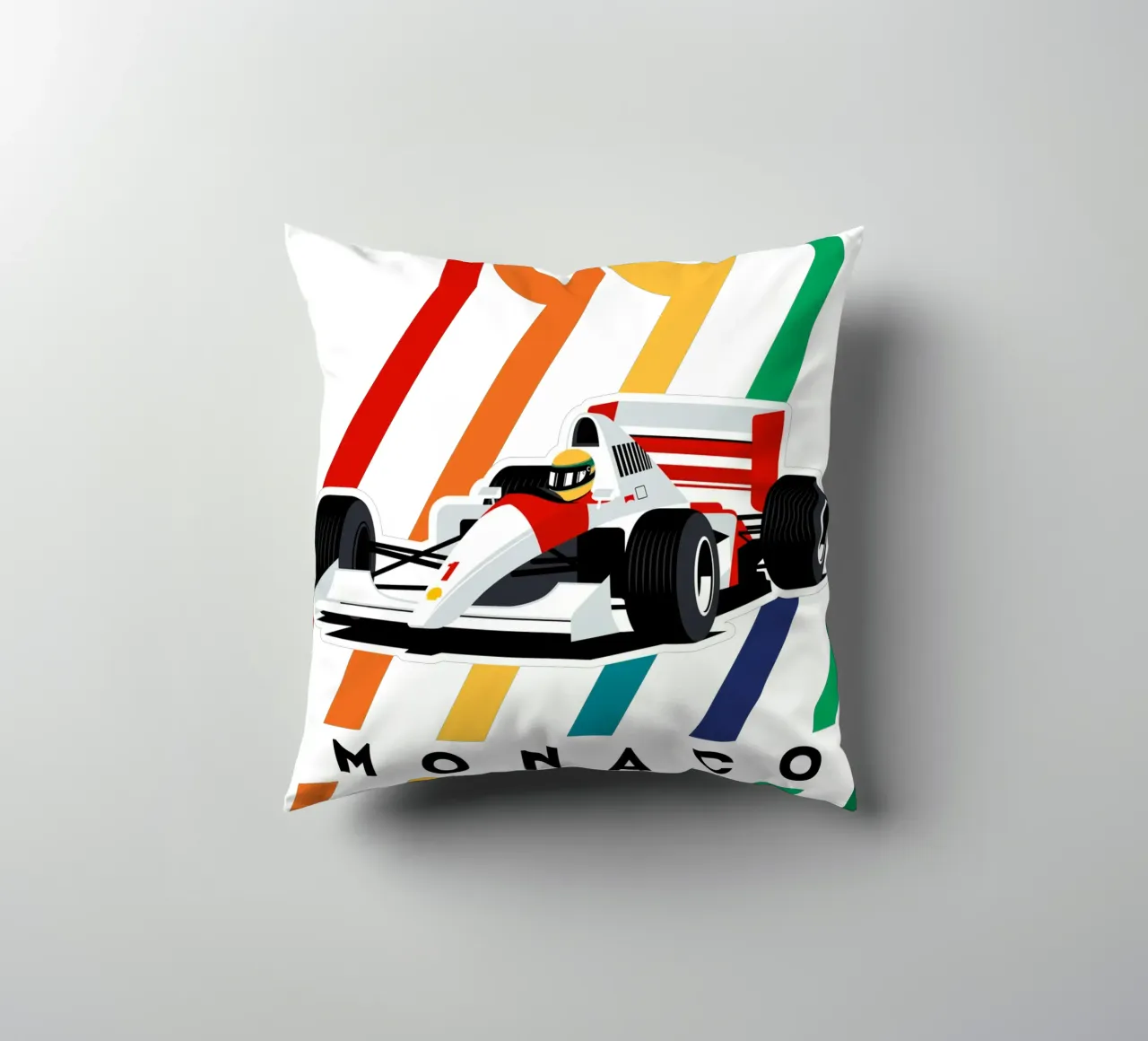 Auto da corsa Monaco 1992 cuscino da Mariel Toigo