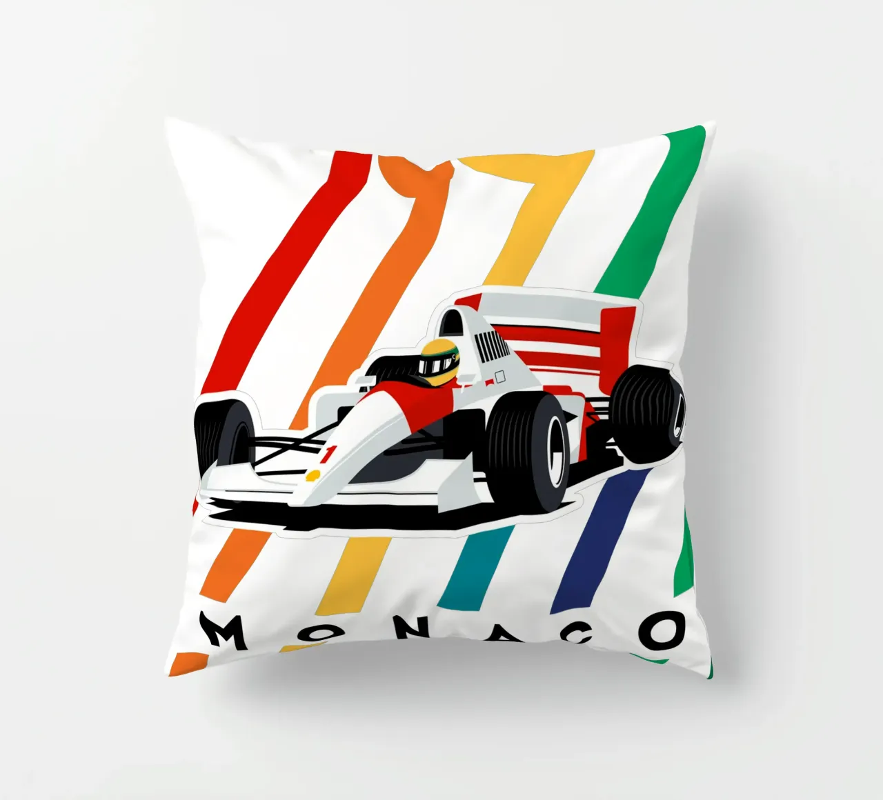 Auto da corsa Monaco 1992 cuscino da Mariel Toigo