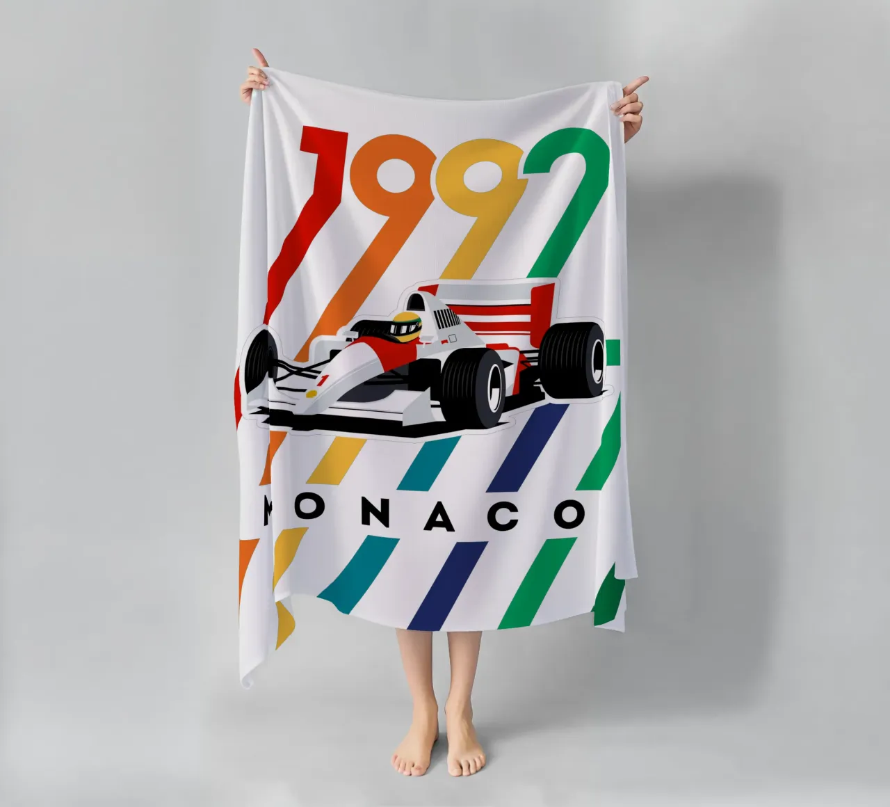 Auto da corsa Monaco 1992 telo mare da Mariel Toigo