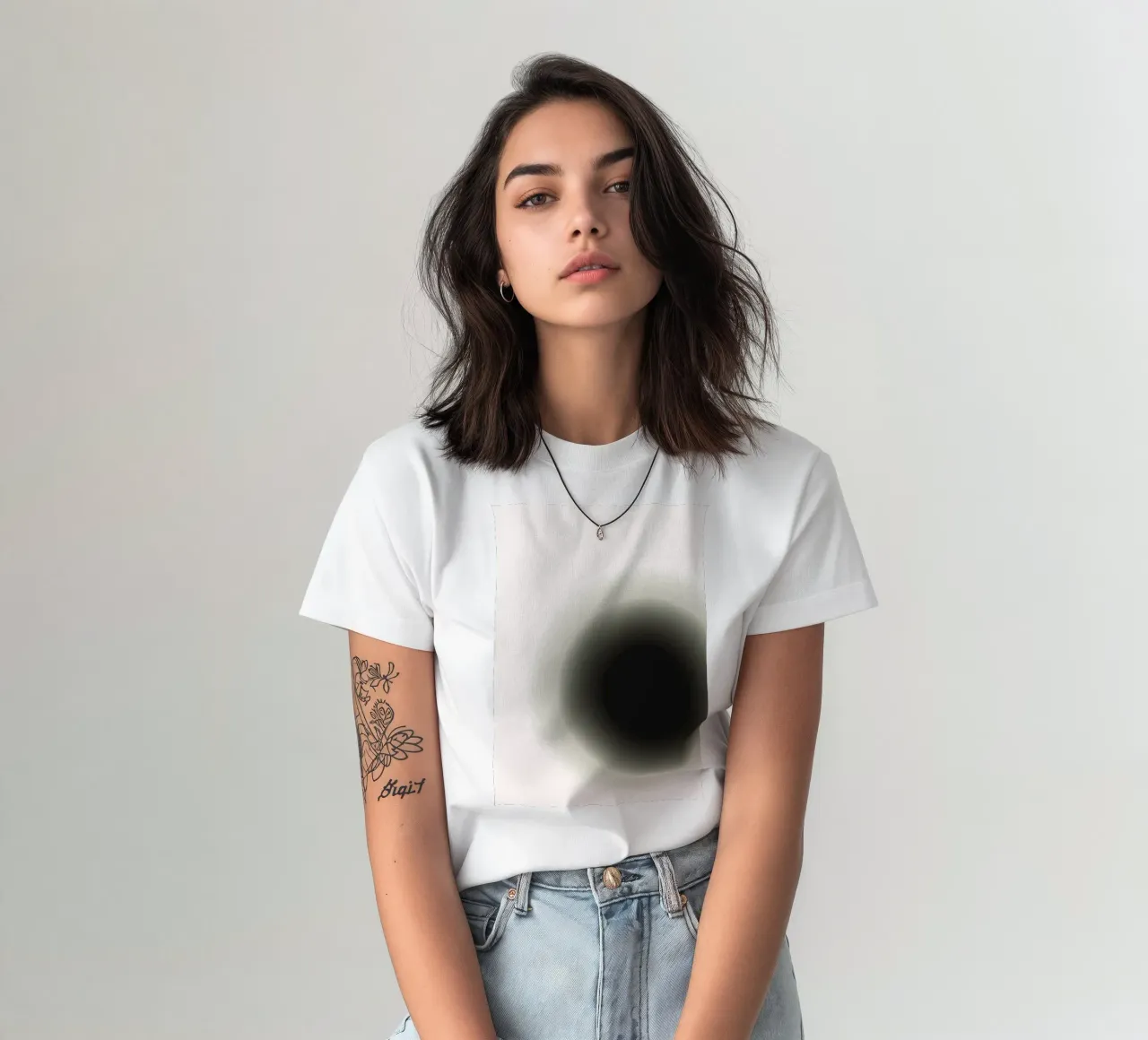 Deep Black Orb - Minimalist Abstract Gradient Print t-shirt by NorwesClub