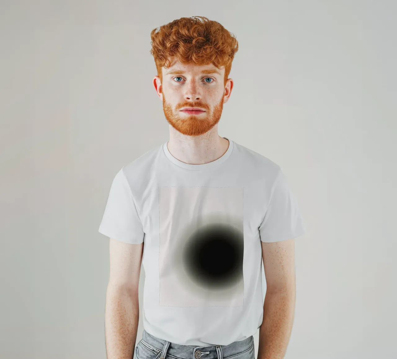 Deep Black Orb - Minimalist Abstract Gradient Print t-shirt by NorwesClub