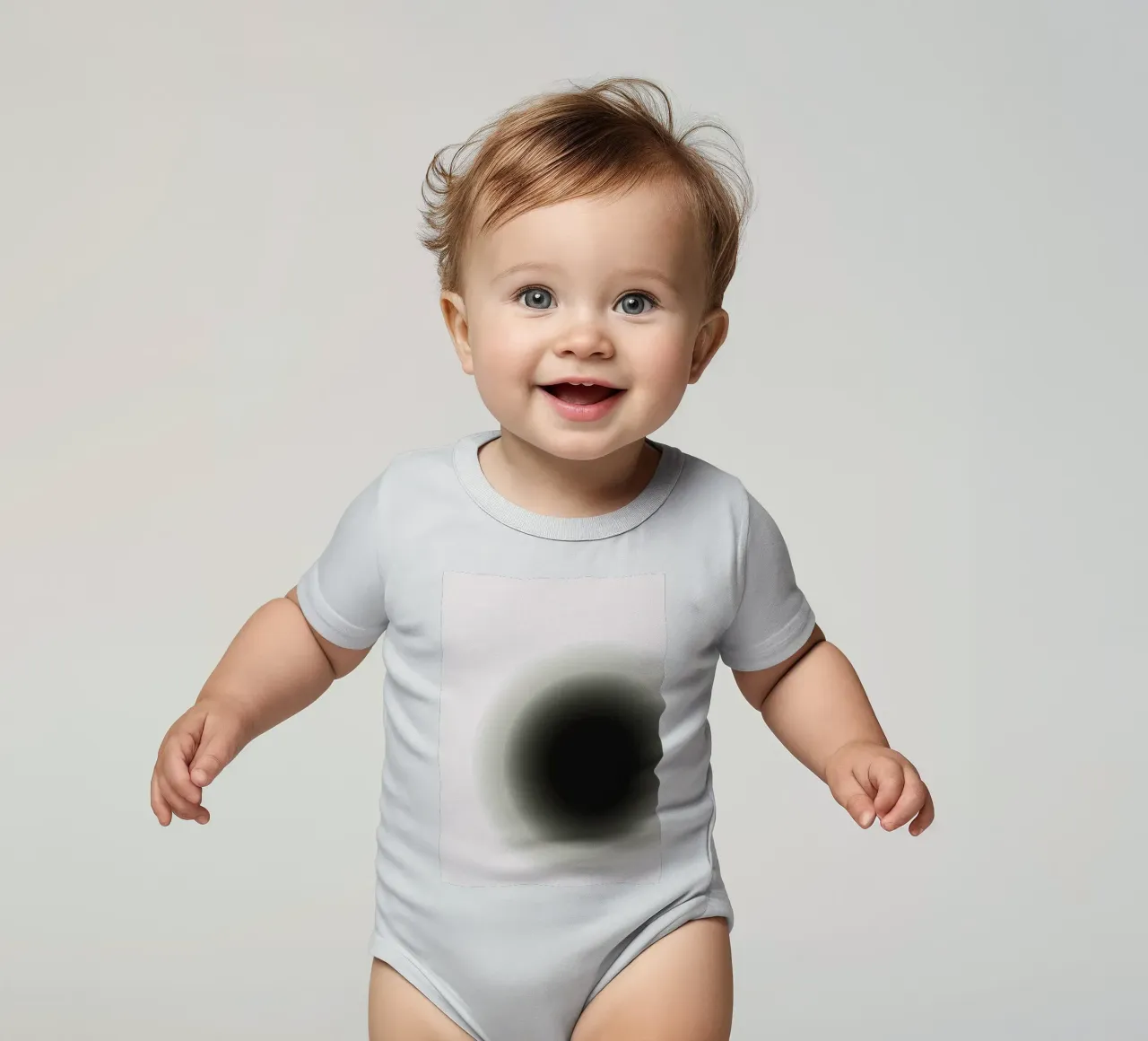 Orbe noir profond - Minimalist Abstract Gradient Print body bébé de NorwesClub