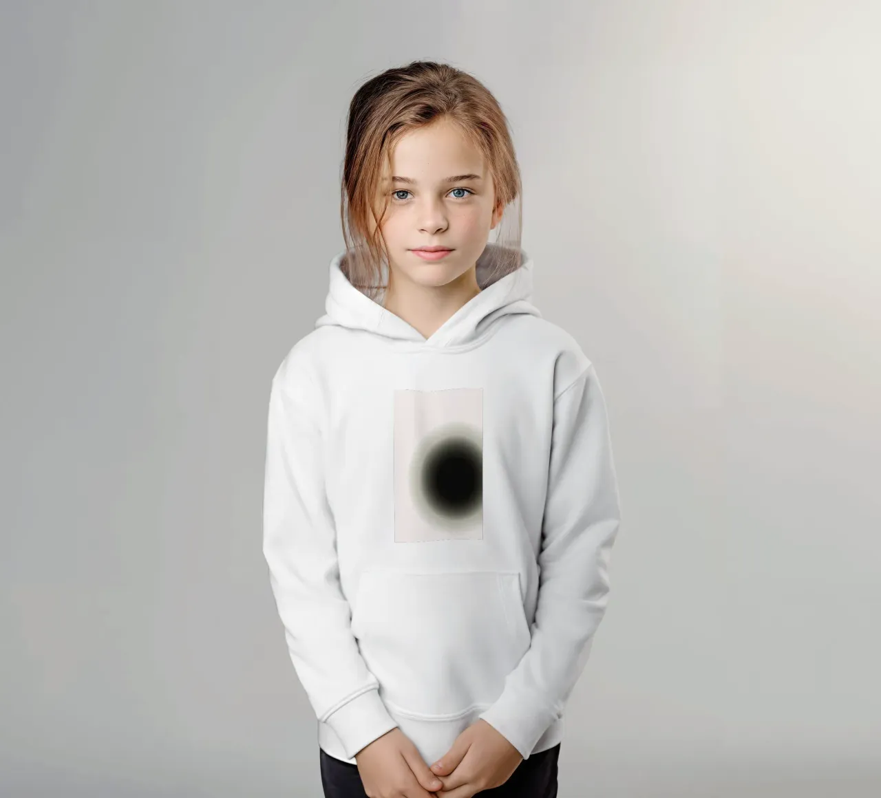 Orbe noir profond - Minimalist Abstract Gradient Print sweat à capuche enfant de NorwesClub