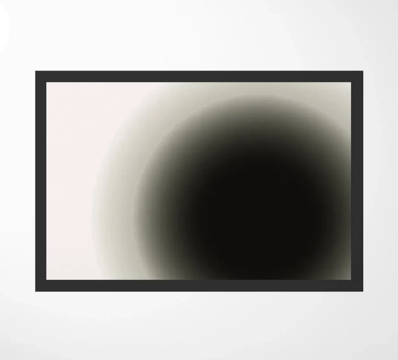 Deep Black Orb - Minimalist Abstract Gradient Print doormat by NorwesClub