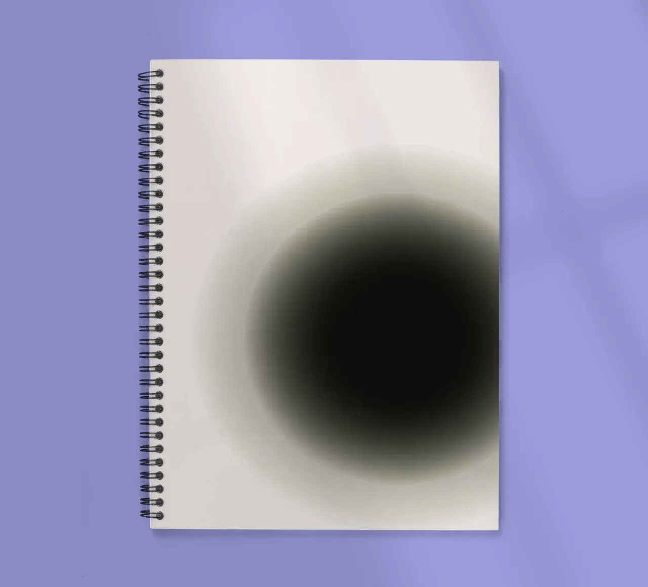 Deep Black Orb - Minimalist Abstract Gradient Print spiral notebook by NorwesClub