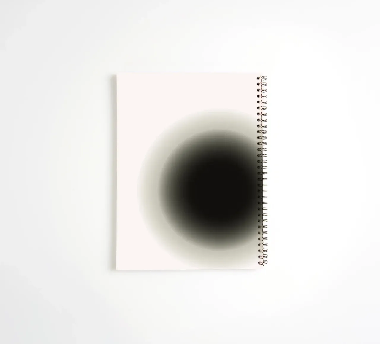 Deep Black Orb - Minimalist Abstract Gradient Print spiral notebook by NorwesClub