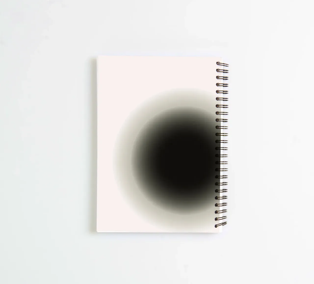Deep Black Orb - Minimalist Abstract Gradient Print spiral notebook by NorwesClub