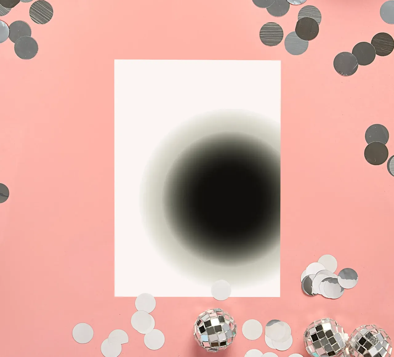 Orbe noir profond - Minimalist Abstract Gradient Print autocollant de NorwesClub