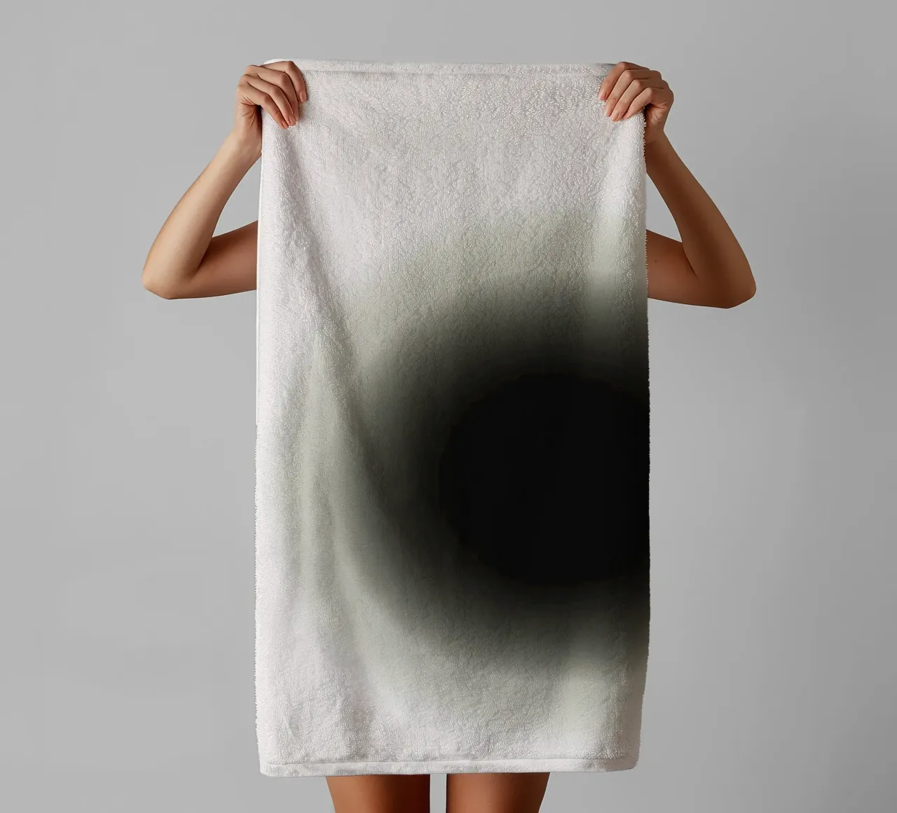 Deep Black Orb - Minimalist Abstract Gradient Print towel by NorwesClub