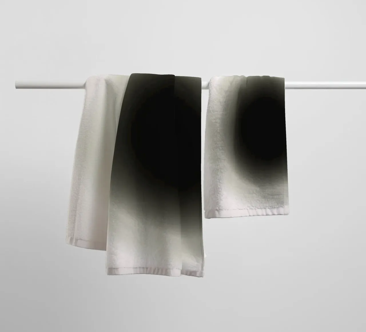 Deep Black Orb - Minimalist Abstract Gradient Print towel by NorwesClub