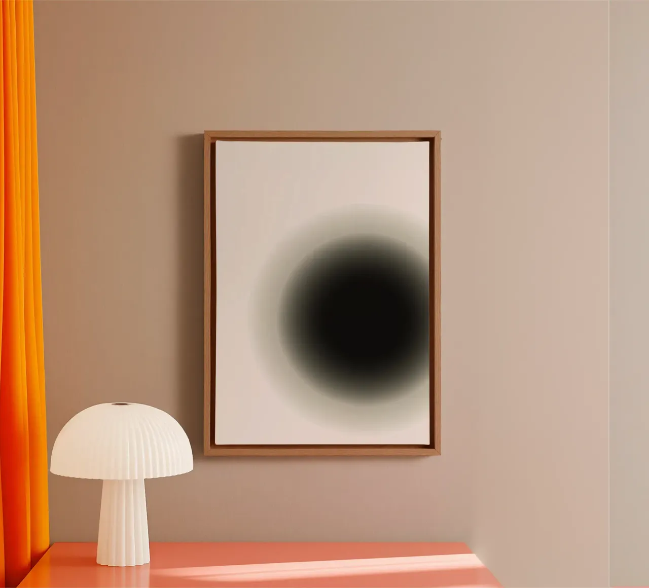 Deep Black Orb - Minimalist Abstract Gradient Print canvas by NorwesClub