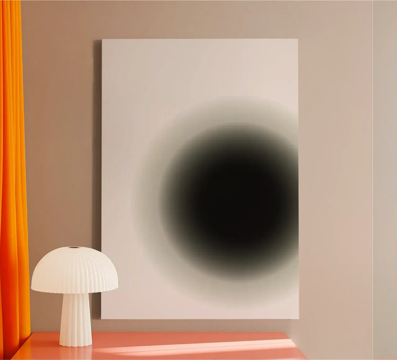 Deep Black Orb - Minimalist Abstract Gradient Print canvas by NorwesClub
