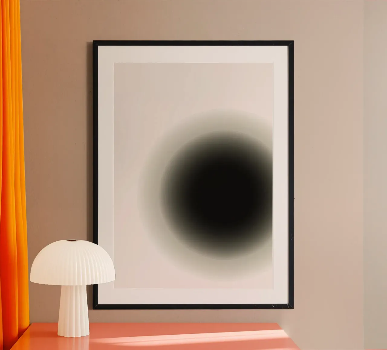 Deep Black Orb - Minimalist Abstract Gradient Print hahnemühle by NorwesClub
