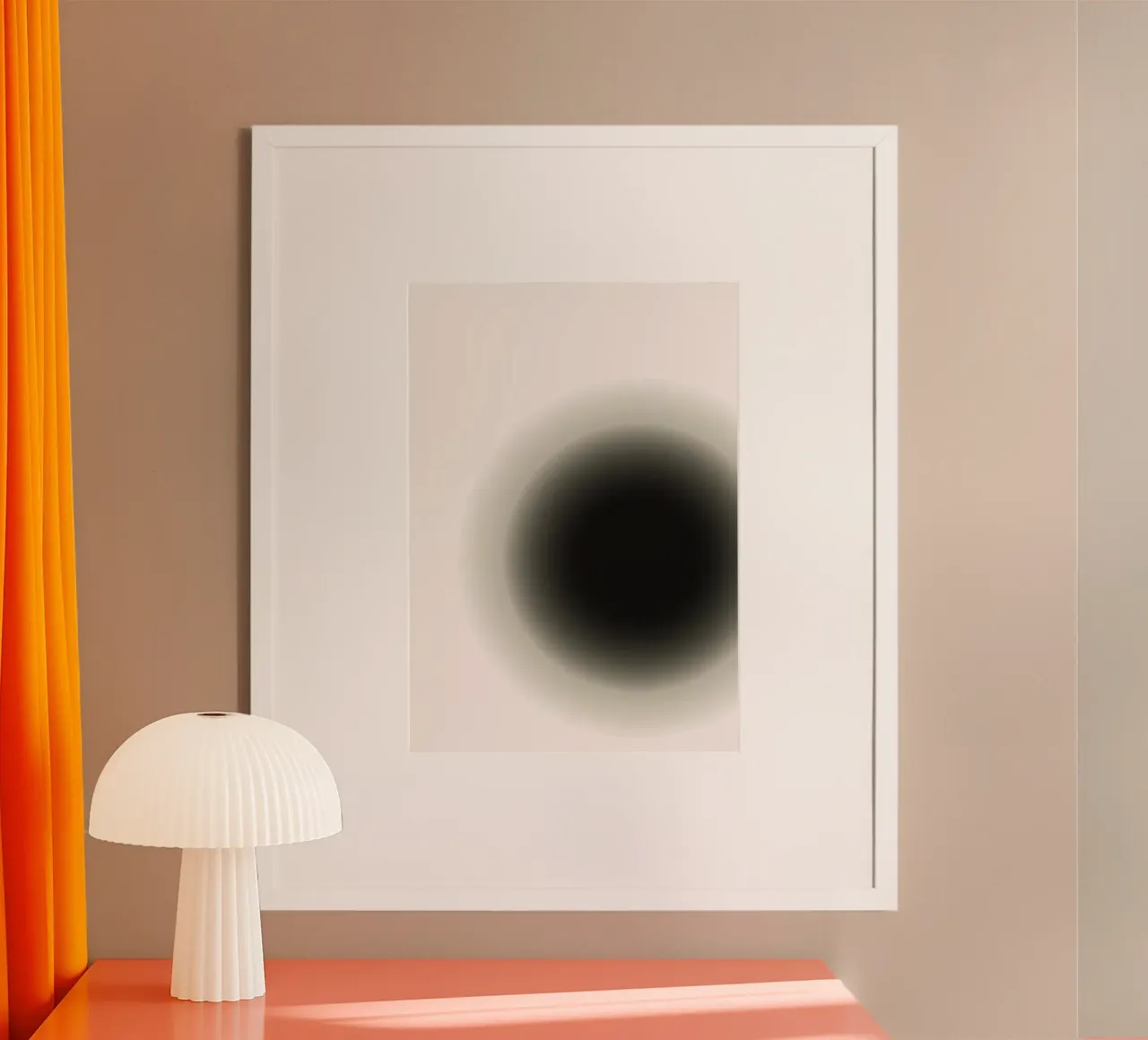 Deep Black Orb - Minimalist Abstract Gradient Print hahnemühle by NorwesClub