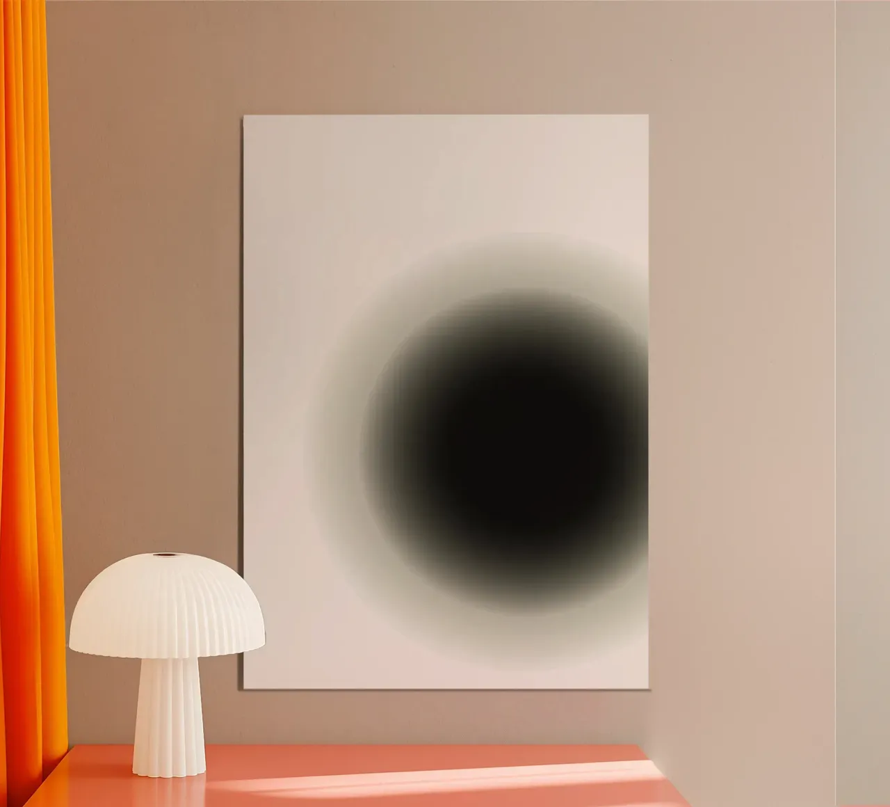 Deep Black Orb - Minimalist Abstract Gradient Print hahnemühle by NorwesClub